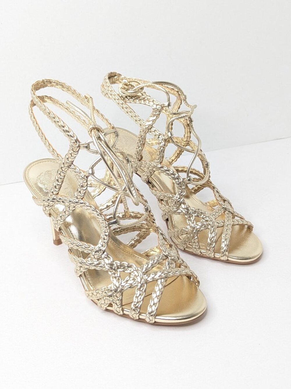 Vince Camuto Tilly Strappy Heeled Sandals Egyptian Gold Womens 6.5